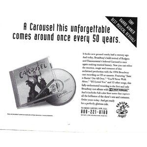 Carousel Tony Award Winner Musical Revival CD ADVERT 1990s Vintage Print Ad